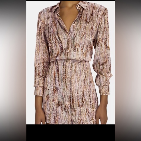 $498 ALEXIS INTEMIX EXCLUSIVE "CIANDRA" ABSTRACT PRINT BOHO SHIRT DRESS XS - Picture 3 of 8